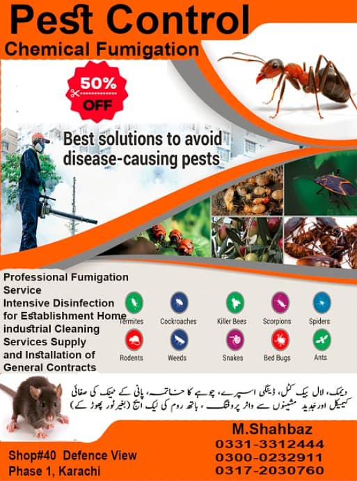 Fumigation control / spray Pest control dheemak / bugs spray 0