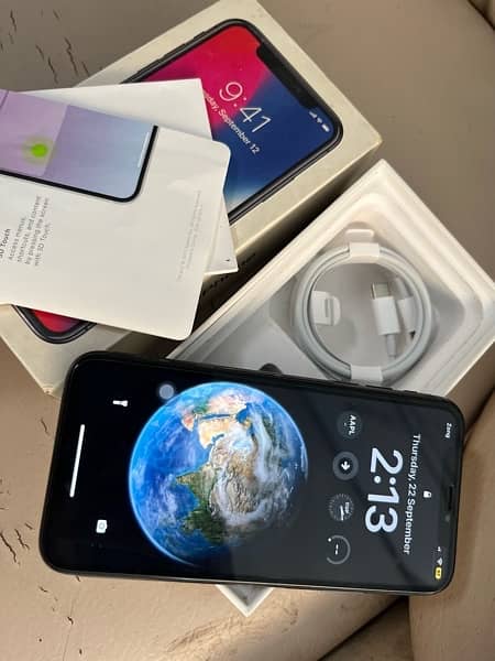 iPhone x condition 10/9 with PTA approved 256GB with Box 1