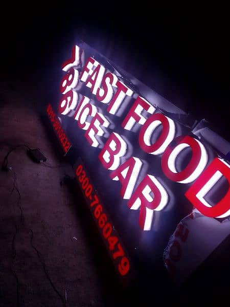 3D sign board. led sign board. light signs. shope signs 0
