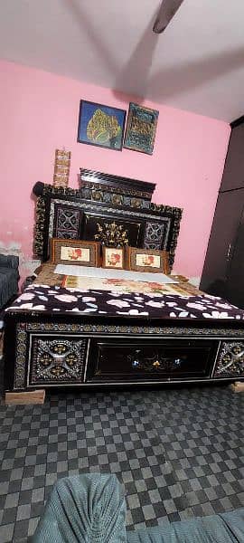 double wooden bed for sale 1