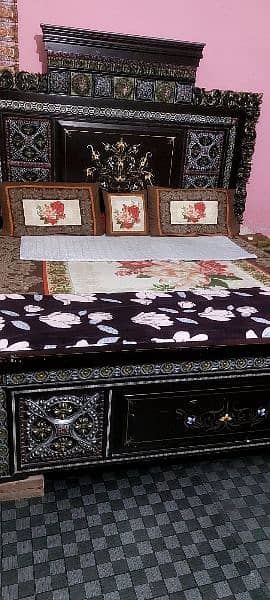 double wooden bed for sale 2