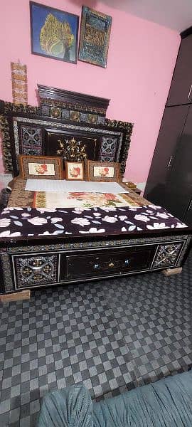 double wooden bed for sale 4