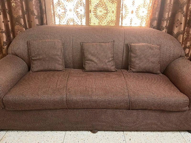 saling this 7seater sofa with table and cushions in amazing price. . 0