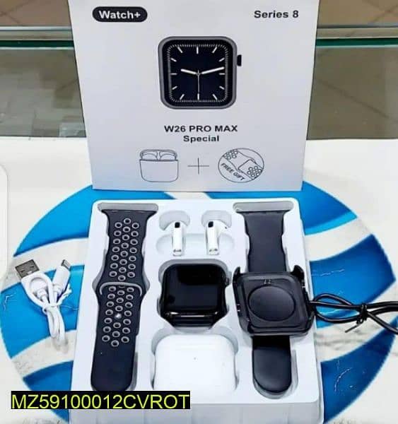 W26 Pro Max WaterProof Smart Watch With Free Airpods 2