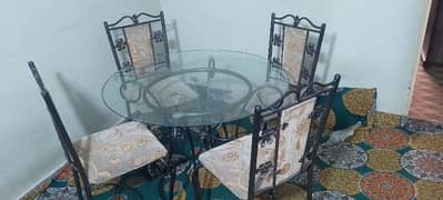 4 person iron dinning table. as par condition