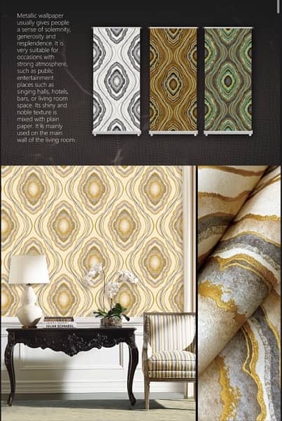 IMPORTED 3D-FLORAL WALLPAPER/Geomtrical/for office and home in Karachi 8