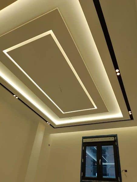 False ceiling/frosted paper/tint/artificial grass/media wall/tv consol 2