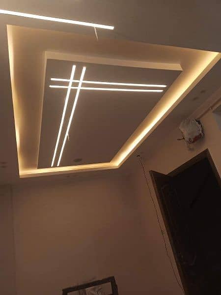 False ceiling/frosted paper/tint/artificial grass/media wall/tv consol 6