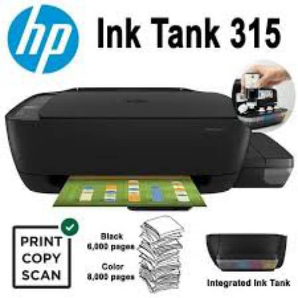 HP 315 color black printer copier 4