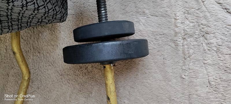 Gym bench press dumbells weights rubber 10/10 5