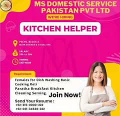 Kitchen Helper, Staff Required, Babysitter,Nanny, Maids Required, Jobs 0