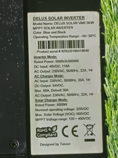 Delux soler inverter . 5 Kilowat.  03004758687 1
