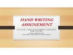 Ms World, Typing Or Hand Writing Assignment Work Available