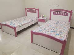 Kids Beds with Mattresses and one side table