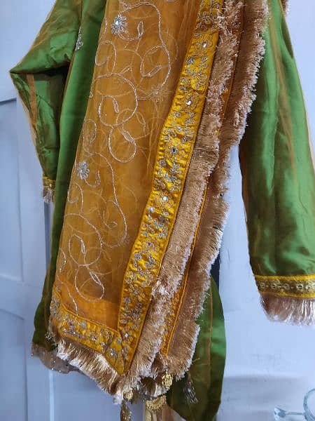 3 Piece Mehndi Dress for Sale : With Golden Tilla 2