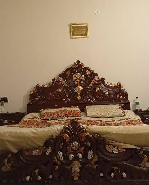 bed set/king size double bed/wooden bedroom set/Chinioti bed set 2