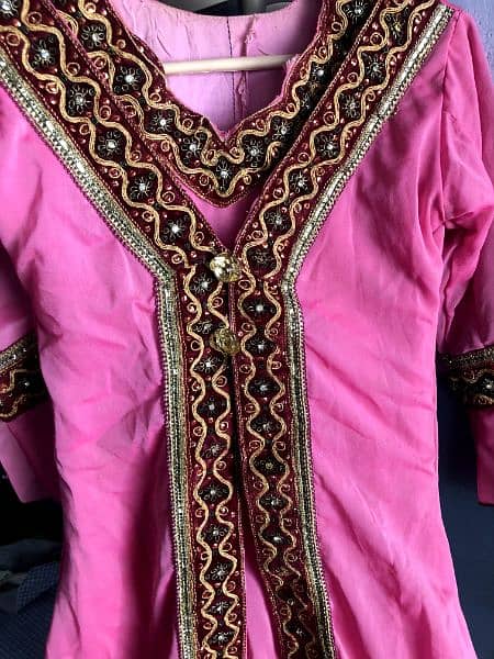 silk gorget open shirt pink colour with plazo and dupatta 2