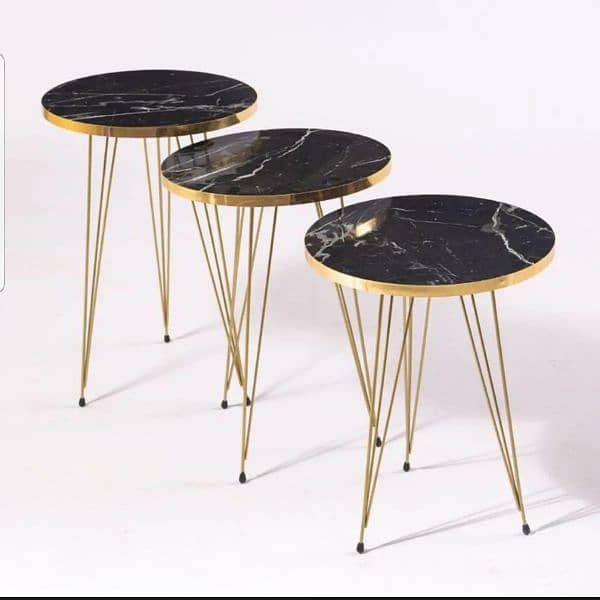 1pcs /set of 3 round coffee table high gloss nesting end table 0