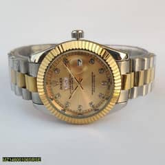 men's stainless steel watch in golden