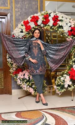 3 PC's Amna. B Women Unstitiched Print Suit In Just 3499Rs#03088751067