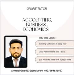 Online Accounting & Busines Tutor| Available Islamabad