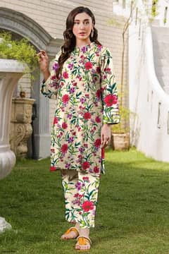 2 PC's Brand Amna. B Women Unstitiched Dhanak Printed Suit#03088751067