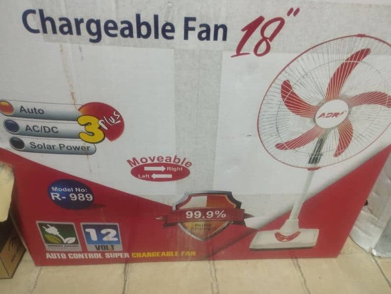 charging fan / rechargeable  / AC / DC / 12 volts / chargeable fan 8