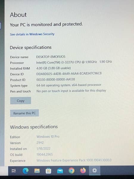 Dell Core I-3  (4/256 SSD ) 3rd Gen 3227U 1