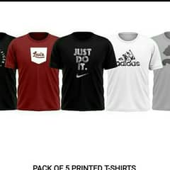 Print T, Shirts pack of 5
Just in price. 2000 And  3 sizes Available