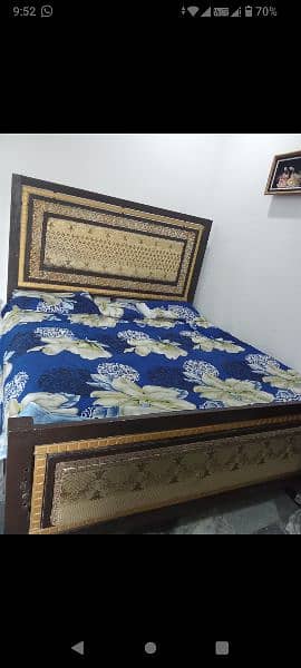 16 gauge iron Double bed with mattress 0