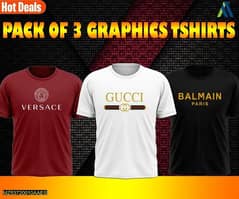 jersey graphic sublimation half sleeve T-shirt pack of-3
