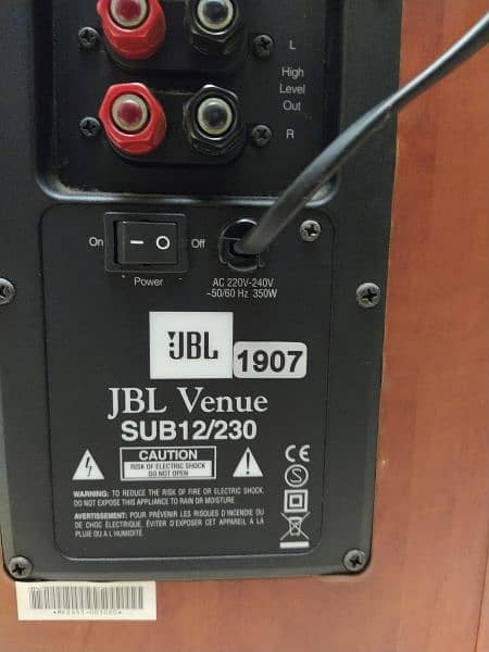 JBL VENUE 12/230 and jbl A100 sub 3