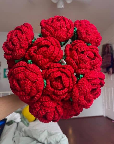 Beautiful handmade Rose Crochet flower bouquet 1