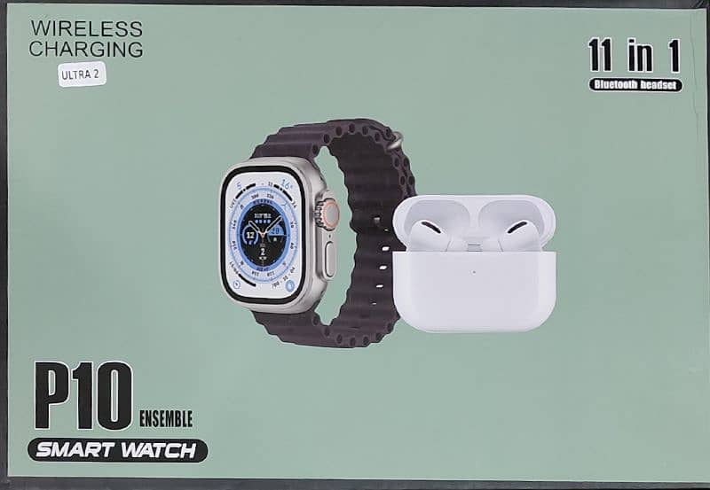 P10 Ultra 2 Smart Watch. 11 in 1 Smart Watch. Contact: 03143431904 1