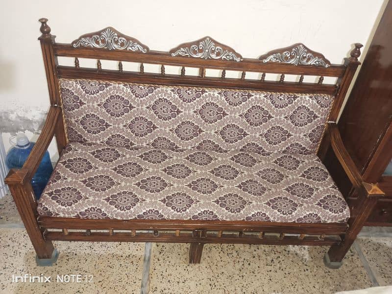 wooden sofa set 3 seater + 2 single seater set 0