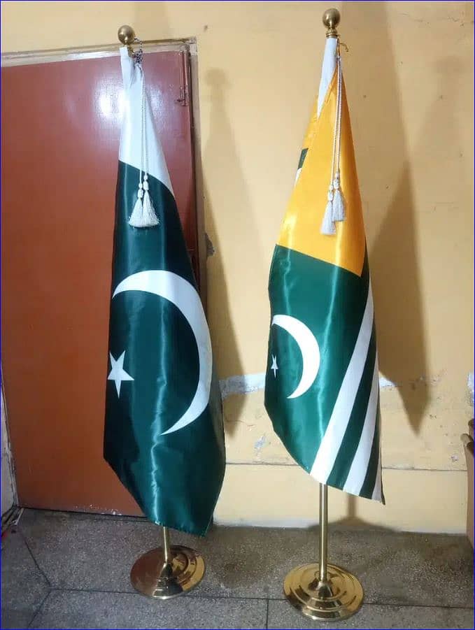 Azad Kashmir Flag , Indoor flag & floor stand for company for office 3