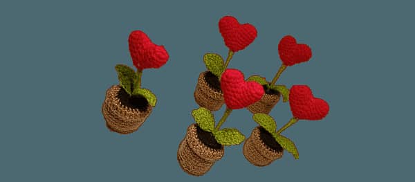 Christmas Red Heart Crochet Plant - Handmade Unique Ornaments sepcial 4