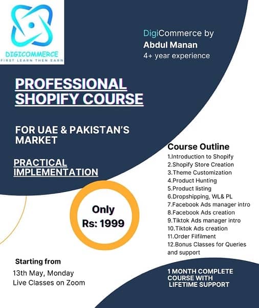 shopify complete course in only 1999Rs 0