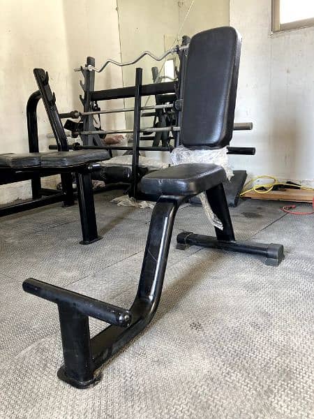 Dumbell rack, Dumbells, plates and benches 14