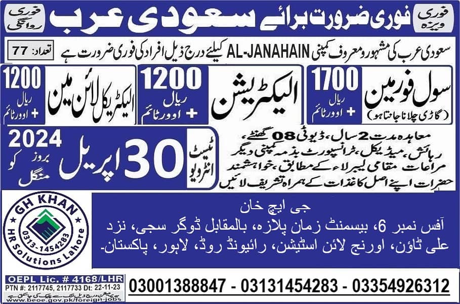 Jobs In Saudia/Heavy Duty Drivers/Loader Operator/Electrician/Labor 3