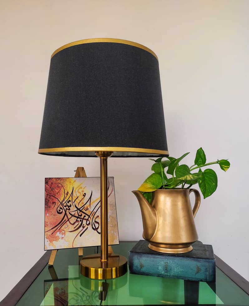 Brass Table Lamps Pair 0