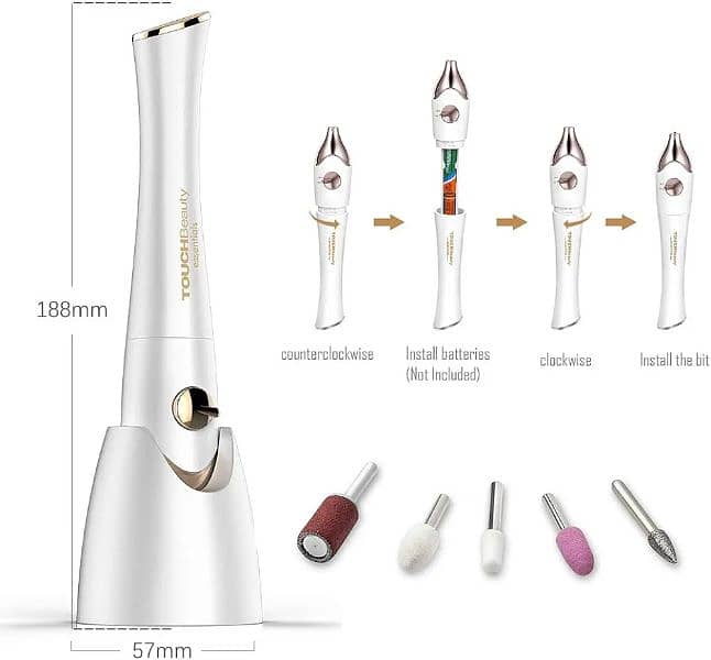 TOUCHBeauty Electric Nail File 5in1 Professional Manicure Pedicure 4