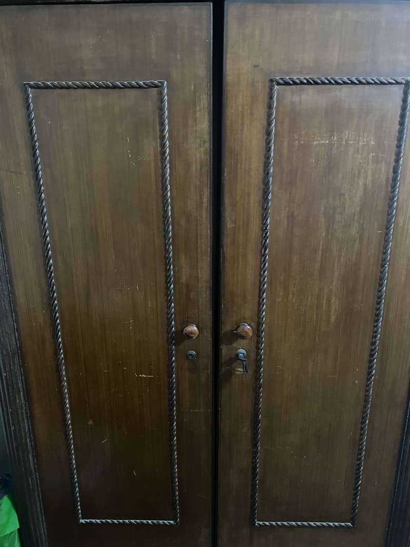 Lasani wood Polish two Door wardrobe available for sale 03042549342 0