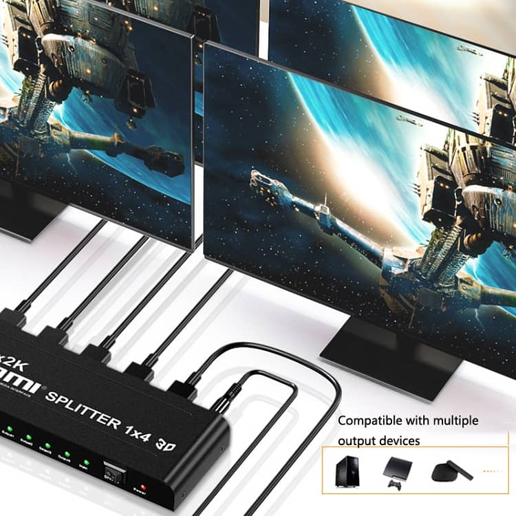 2x4 HDMI Matrix Switch 4K 60Hz 2 in 4 out 4