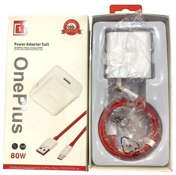 80W OnePlus Warp Charging Adapter With Cable - Power Adapter Suit 1