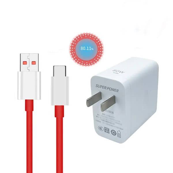 80W OnePlus Warp Charging Adapter With Cable - Power Adapter Suit 2