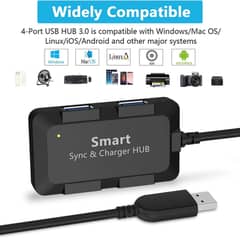 4-port Usb 3.0 Smart Hub Digital Ultra Slim Power Adapter