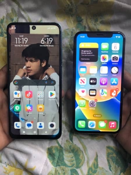 IPhone X non pta and redmi not 10 for sale 2