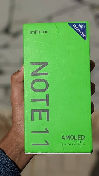 infinix note 11 condition 10/10 with box and charger amoled diplay 7