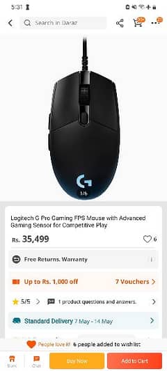 3 months warranty original Logitech g pro mouse